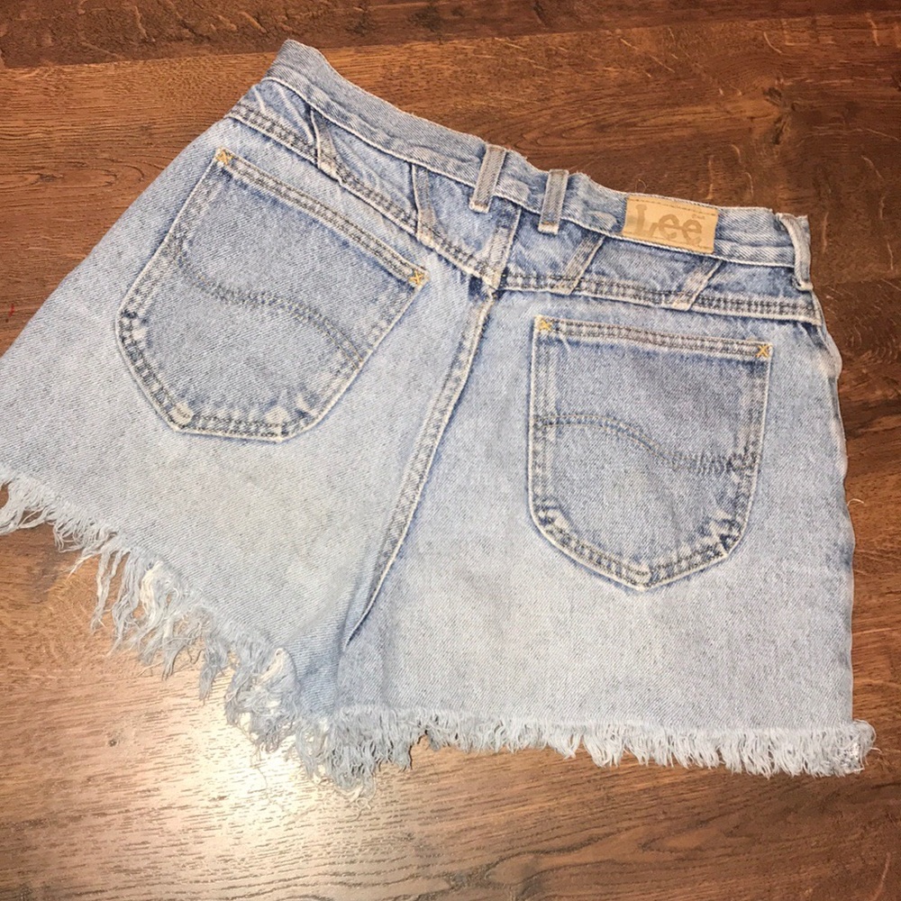 VINTAGE LEE Distressed Cutoff High Waisted Shorts